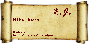 Mika Judit névjegykártya